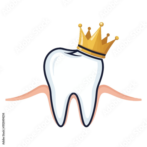 A Royal Tooth Illustration Depicting Dental Health and Symbolizing Toothache Prevention