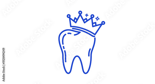 A Royal Tooth Smiling, With A Crown Symbolizing Dental Care and A Healthy, Perfect Smile