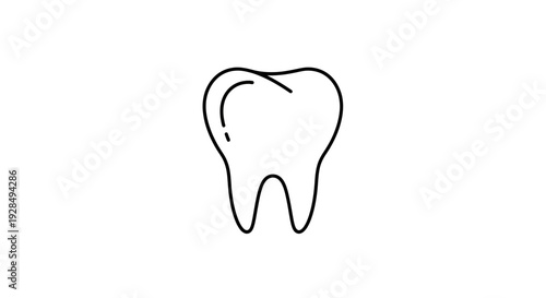 A Simplified Outline Illustration of a Tooth Depicting Dental Health and Wellness