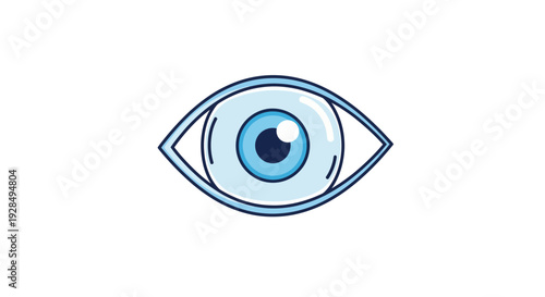 A Symbolic Blue Eye Icon Illustrating Vision, Awareness, and Perception with Detail