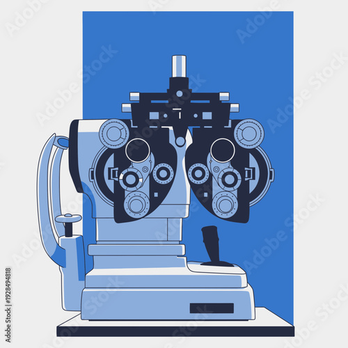 A Unique Illustration of an Ophthalmic Instrument, Showcasing Precision and Optometry