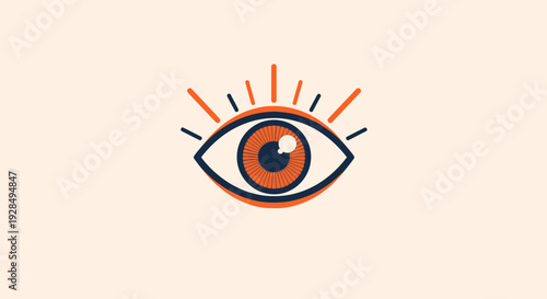 A Symbolic Illustration of Vision, Insight, And Perception with Orange and Blue Colors