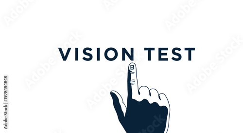 A Visual Acuity Test Demonstrating the Pointing Gesture on White Background