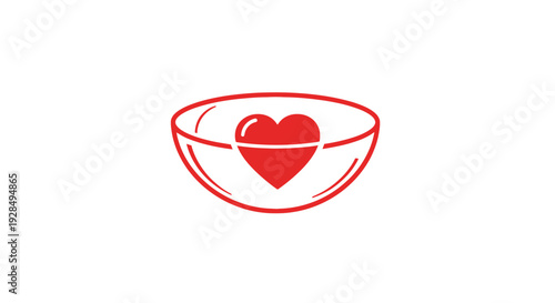 A Symbolic Representation Of Heart Within A Bowl, Love and Compassion Concept