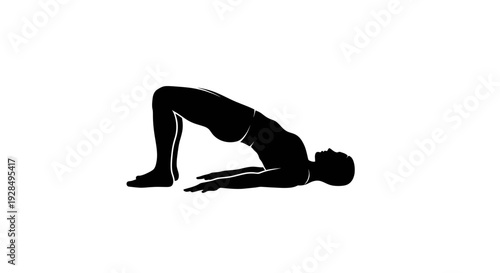Silhouette of Person Performing Yoga Push-up Exercise
