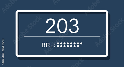 Abstract Digital Sign Showing Number Two Hundred And Three And Data Encrypted Code