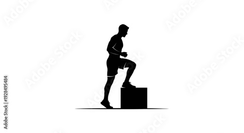Silhouette of Person Climbing Steps Symbolizing Progress