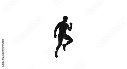 Silhouette of a Person Running in Motion