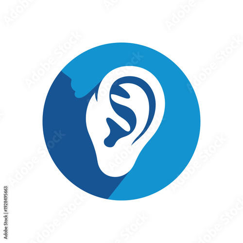 Abstract Ear Logo Design Concept Representing Sound, Hearing, and Auditory Health in Healthcare