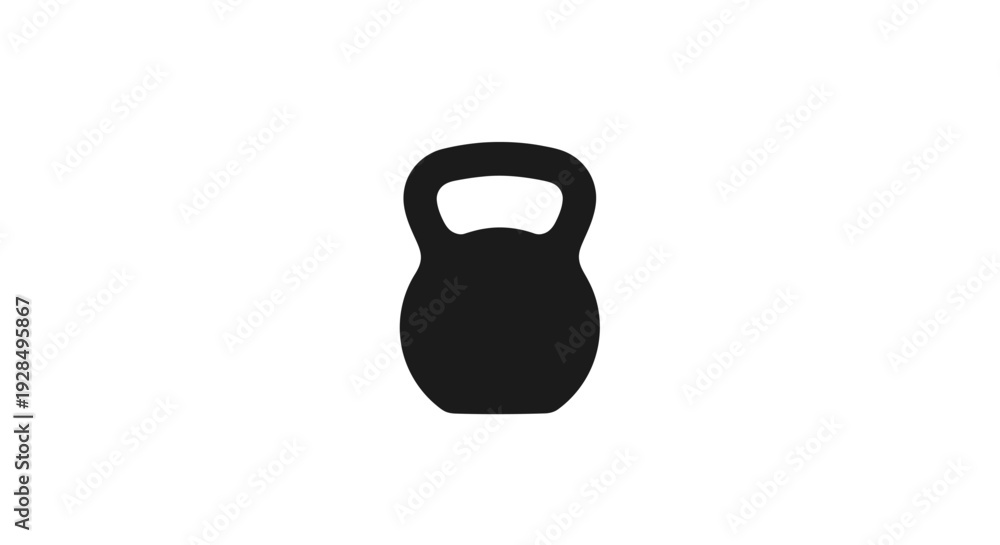 Fototapeta premium Black kettlebell weight with handle for strength training
