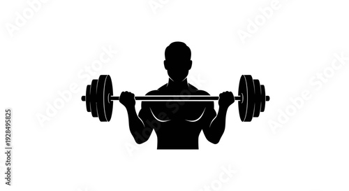 Silhouette of a Person Lifting Weights in Gym