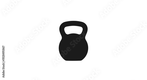 Black kettlebell weight with handle for strength training