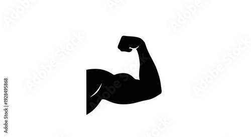 Silhouette of a Flexed Arm Showing Strength and Power
