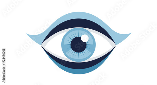 Abstract Eye Icon Design Representing Vision, Perception, And Optical Illustration