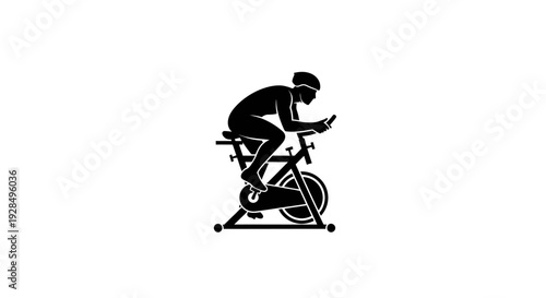 Person Cycling on Stationary Bike for Fitness and Cardio Training