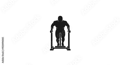 Silhouette of Elderly Person Using Walker for Support