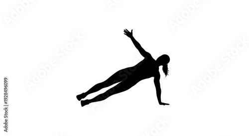 Silhouette of Person Performing Side Plank Exercise