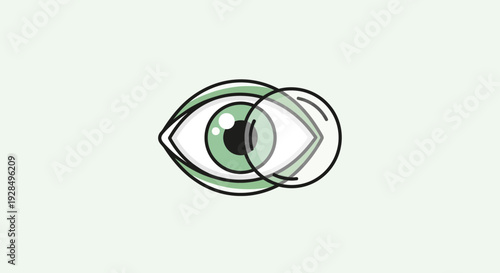 Abstract Eye Illustration Depicting Visual Perception and Cognitive Processes in Minimalism