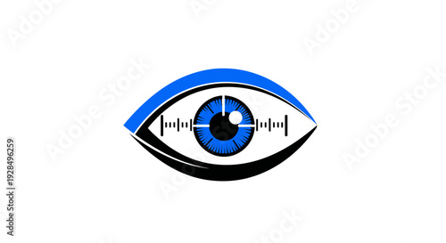 Abstract Eye Logo Representing Vision, Monitoring, Observation, and Visual Data Analysis
