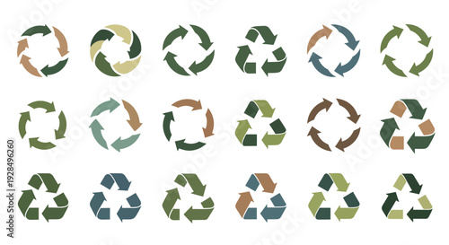 Recycling symbols collection, eco friendly concept
