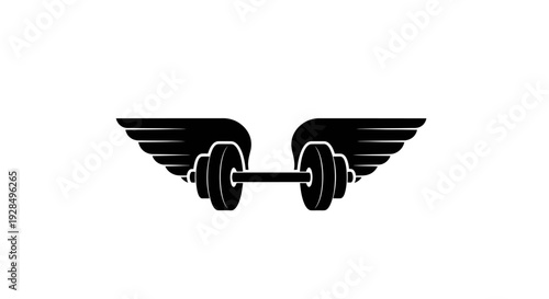 Creative Fitness Logo with Winged Dumbbell Design for Sports Brand