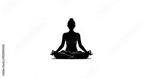 Silhouette of a Person Meditating in Yoga Position