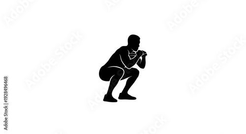 Silhouette of a Person Squatting and Taking a Photo