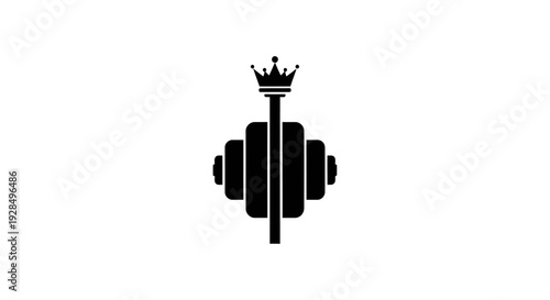 Abstract Barbell and Weight Plate Icon for Fitness and Gym Visuals