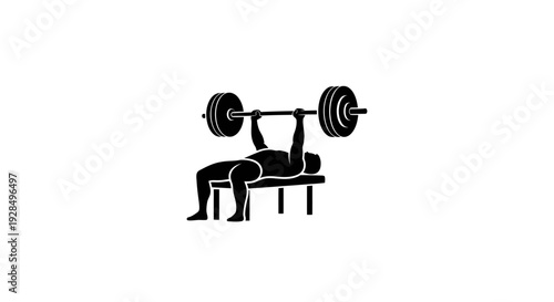Man Performing Bench Press Exercise with Weights