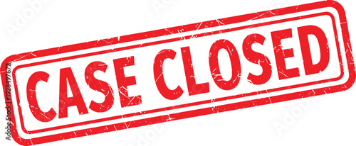 CASE CLOSED red rubber stamp text