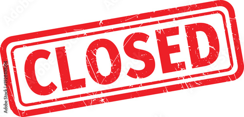 CLOSED red rubber stamp text