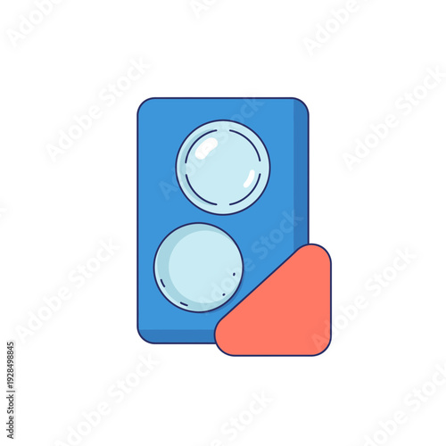 Abstract Geometric Composition Featuring Two Circles and a Triangular Element in Modern Design