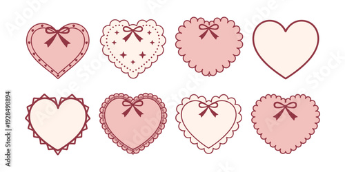 Pink Heart Frames Collection vector illustration