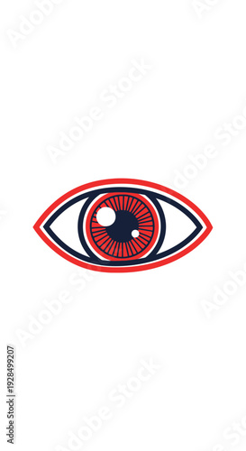 Abstract Graphic Eye Symbolizing Perception, Vision, and Insight, Isolated on White Background