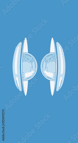 Abstract Geometric Illustration of Futuristic Optical Technology with Conceptual Blue Backdrop