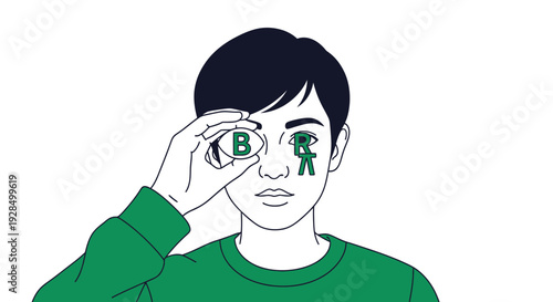 Abstract Illustration Of A Person With Letters Overlaying Their Face