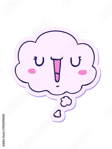 Wallpaper Mural jiggle and pause animation of a happy cartoon face with thought bubble as a printed sticker Torontodigital.ca