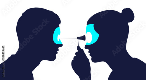 Abstract Illustration of Medical Eye Examination and Futuristic Technology Visuals