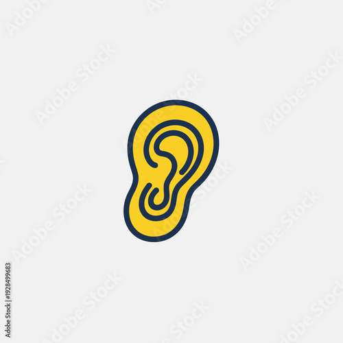 Abstract Illustration of an Ear Symbolizing Auditory Perception and Hearing Abilities