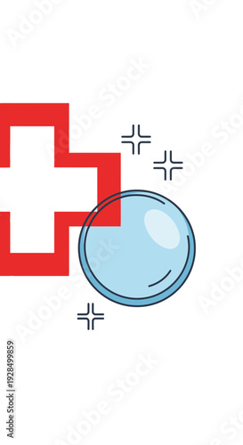 Abstract Medical Icon Depicting Healthcare, Sanitation, and Innovative Scientific Solutions