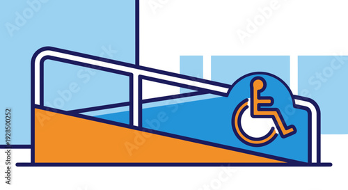 Accessibility Ramp Illustration Depicting Inclusivity And Equal Opportunity For All People