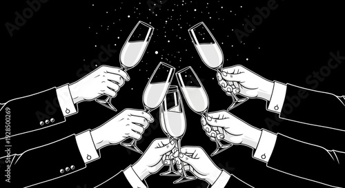 cheers toast champagne glasses celebration event
