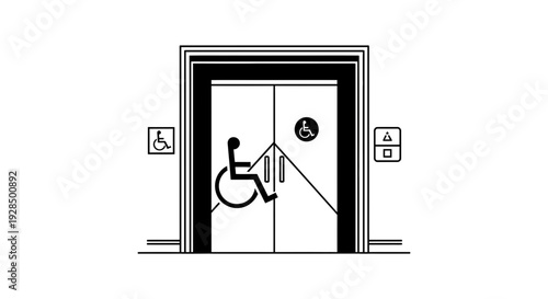 Accessible Elevator: Modern Vector Illustration of Inclusion and Universal Design Concept