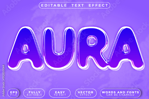 Aura Energy Glow Radiance Mystical Light Vector Fully Editable Smart Object Text Effect