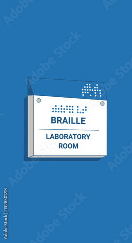 Accessible Laboratory Signage Illustrating Braille for Enhanced Inclusivity and Guidance