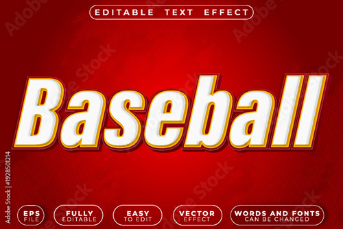 Baseball Bat Ball Pitcher Stadium League Vector Fully Editable Smart Object Text Effect
