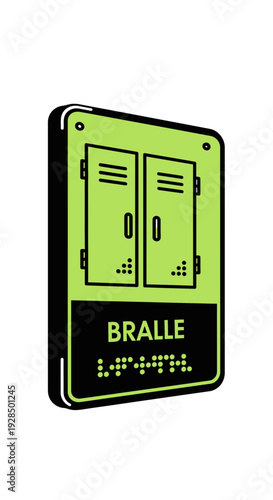 Accessible Locker Sign Featuring Braille Text for Inclusive and User-Friendly Facility Navigation