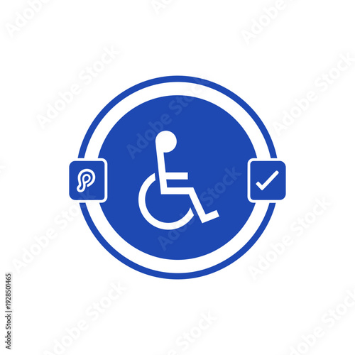 Accessible Parking Sign With Blue Circle Emblem Illustrating Inclusive Disability Services