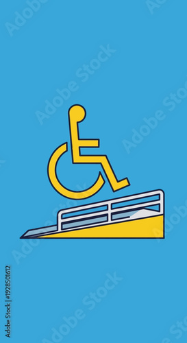 Accessible Ramp Sign Illustrating Disability Access and Inclusion within Public Spaces