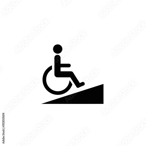 Accessible Ramp Sign Depicting Inclusivity And Mobility For Individuals With Disabilities